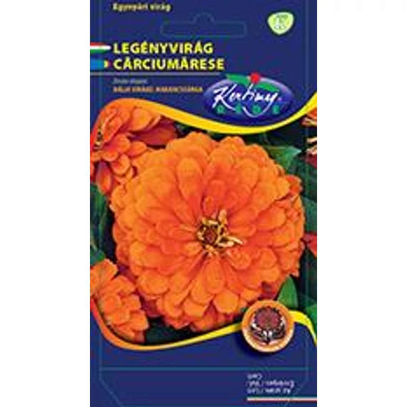 LEGÉNYVIRÁG ZINNIA ELEGANS NARANCSSÁRGA 2G KERTIMAG